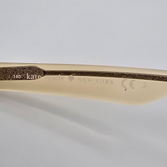 Kate Spade Marietta Gold Glitter Peach Frame Brown Gradient Cat Eye Sunglasses - Picture 8 of 12